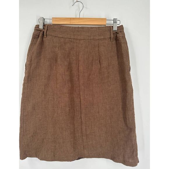 Scullers Brown Houndstooth A‎ Line Pencil Skirt Size 4 - Picture 5 of 7